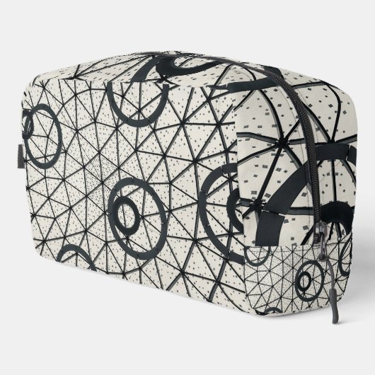 Schwarze und weiße Kreise Waschbeutel (Rechte Ecke)