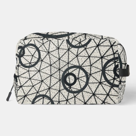 Schwarze und weiße Kreise Waschbeutel (Rückseite)