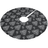 SCHWARZE UND WEISSE KRISTMAS BÄUME & REINDEER POLYESTER WEIHNACHTSBAUMDECKE (Schrägansicht)