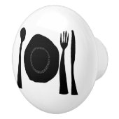 Schwarze und weiße Küchenutensilien Keramikknauf (Rechts)