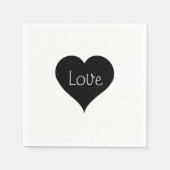 SCHWARZE UND WEISSE LIEBE - HERZSTELLE SERVIETTE (Vorderseite)