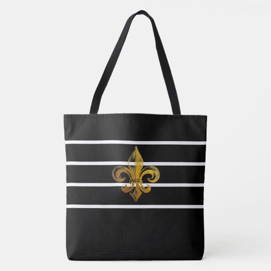 SCHWARZE UND WEISSE LILIE-DESIGN TOTE BAG TASCHE (Vorderseite)