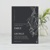 SCHWARZE UND WEISSE LINIE ZEICHNEND BLUMENFLÄCHENA DANKESKARTE (Stehend Vorderseite)