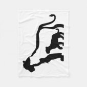 Schwarze und Weiße Löwen Fleecedecke (Vorderseite)