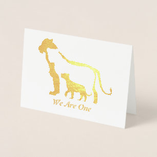 Schwarze und Weiße Löwen Folienkarte