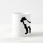 Schwarze und Weiße Löwen Kaffeetasse (Mittel)