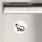 Schwarze und Weiße Löwen Magnet (In Situ (Geschirrspüler))