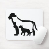 Schwarze und Weiße Löwen Mousepad (Mit Mouse)