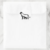 Schwarze und Weiße Löwen Runder Aufkleber (Tasche)