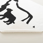 Schwarze und Weiße Löwen Sherpadecke (3/4)