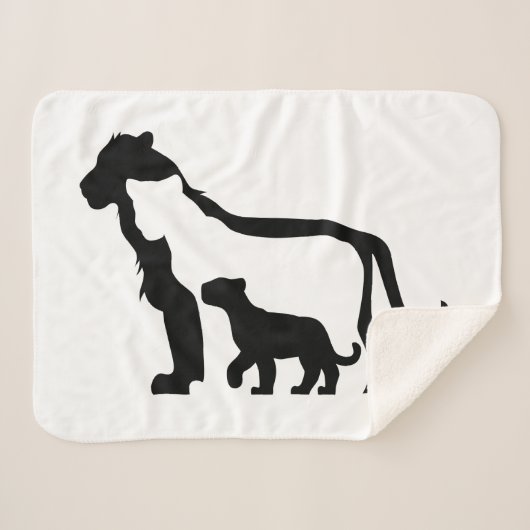 Schwarze und Weiße Löwen Sherpadecke (Vorderseite (Horizontal))