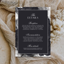 Schwarze und weiße Luxus-Hochzeitsdetails im Stil