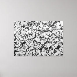 SCHWARZE UND WEISSE LVI - Aktionsgemälde - Abstrak Leinwanddruck