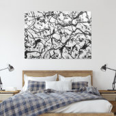 SCHWARZE UND WEISSE LVI - Aktionsgemälde - Abstrak Leinwanddruck (Insitu (Schlafzimmer))