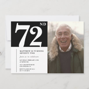 Schwarze und Weiße Männer 72. Geburtstag Einladung