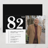 Schwarze und Weiße Männer 82. Geburtstag Einladung (Vorne/Hinten)