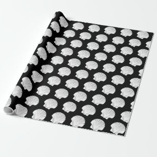 Schwarze und weiße Meeresmuscheln Geschenkpapier