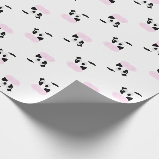 Schwarze und weiße Milchkühe oder Rindergesicht Geschenkpapier (Ecke)