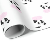 Schwarze und weiße Milchkühe oder Rindergesicht Geschenkpapier (Rolleneckpunkt)