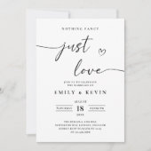 Schwarze und weiße minimalistische Hochzeit Einladung (Vorderseite)