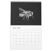 Schwarze und weiße minimalistische Insekten - Bug Kalender (Mär 2026)