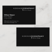 Schwarze und weiße Minimalistische Visitenkarte (Vorne/Hinten)