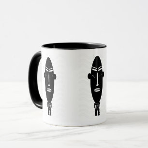 Schwarze und weiße moderne abstrakte Gesichtskunst Tasse