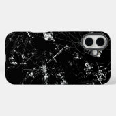 Schwarze und weiße moderne abstrakte Kratztextur Case-Mate iPhone Hülle (Rückseite (Horizontal))