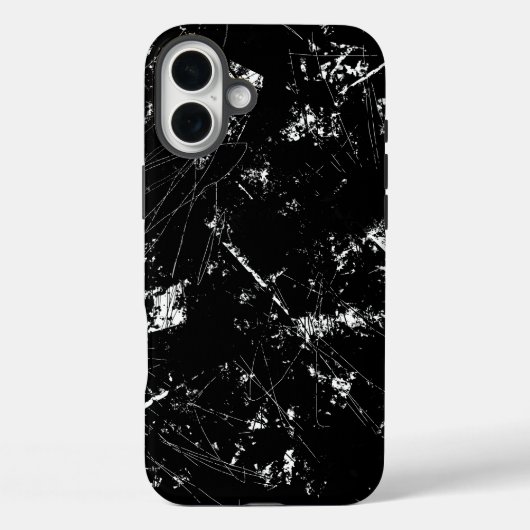 Schwarze und weiße moderne abstrakte Kratztextur Case-Mate iPhone Hülle (Rückseite)
