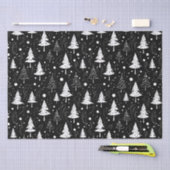 Schwarze und weiße moderne Weihnachtsbaumen Seidenpapier (Handwerk)