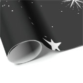Schwarze und weiße Mond und Sterne Geschenkpapier (Rolleneckpunkt)
