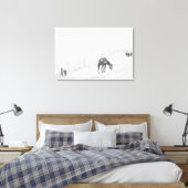 Schwarze und weiße, monochrome Wildpferde Leinwanddruck (Insitu (Schlafzimmer))