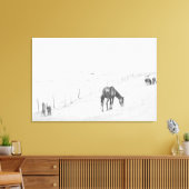 Schwarze und weiße, monochrome Wildpferde Leinwanddruck (Insitu (Wohnzimmer))