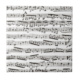 Schwarze und weiße Musiknoten Fliese