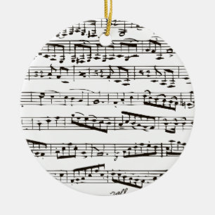 Schwarze und weiße Musiknoten Keramik Ornament