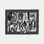 SCHWARZE UND WEISSE MUSKELMUSKELMÖBEL FLEECEDECKE (Vorderseite (Horizontal))