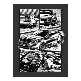 SCHWARZE UND WEISSE MUSKELMUSKELMÖBEL FOTODRUCK