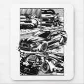 SCHWARZE UND WEISSE MUSKELMUSKELMÖBEL MOUSEPAD (Vorne)