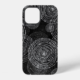 schwarze und weiße nahtlose runde Formen iPhone 12 Hülle