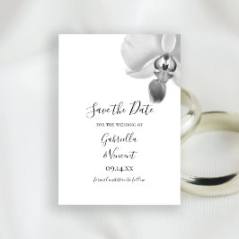 Schwarze und weiße Orchideen Hochzeitstag speicher Save The Date