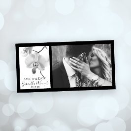 Schwarze und weiße Orchideen Hochzeitstag speicher Save The Date