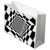SCHWARZE UND WEISSE PAPIERTasche Große Geschenktüte (Vorderseite Schrägansicht)