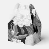 Schwarze und weiße Peonfarben Wasserfarben Geschenkschachtel (Vorderseite)