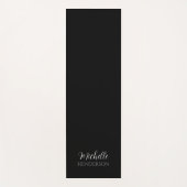 Schwarze und Weiße Personalisierte Monogramm Name Yogamatte (Vorderseite)