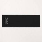 Schwarze und Weiße Personalisierte Monogramm Name Yogamatte (Vorderseite (Horizontal))