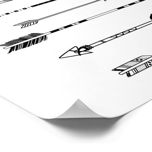 Schwarze und weiße Pfeile Poster (Ecke)