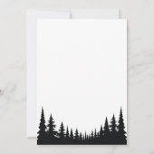 Schwarze und weiße Pinienbäume Winterhochzeit Einladung (Rückseite)