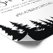 Schwarze und weiße Pinienbäume Winterhochzeit Poster (Ecke)