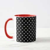 Schwarze und weiße Polka Punkte + Rot Tasse (Links)