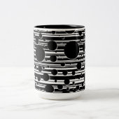 Schwarze und weiße Punkte und Streifen Zweifarbige Tasse (Mittel)